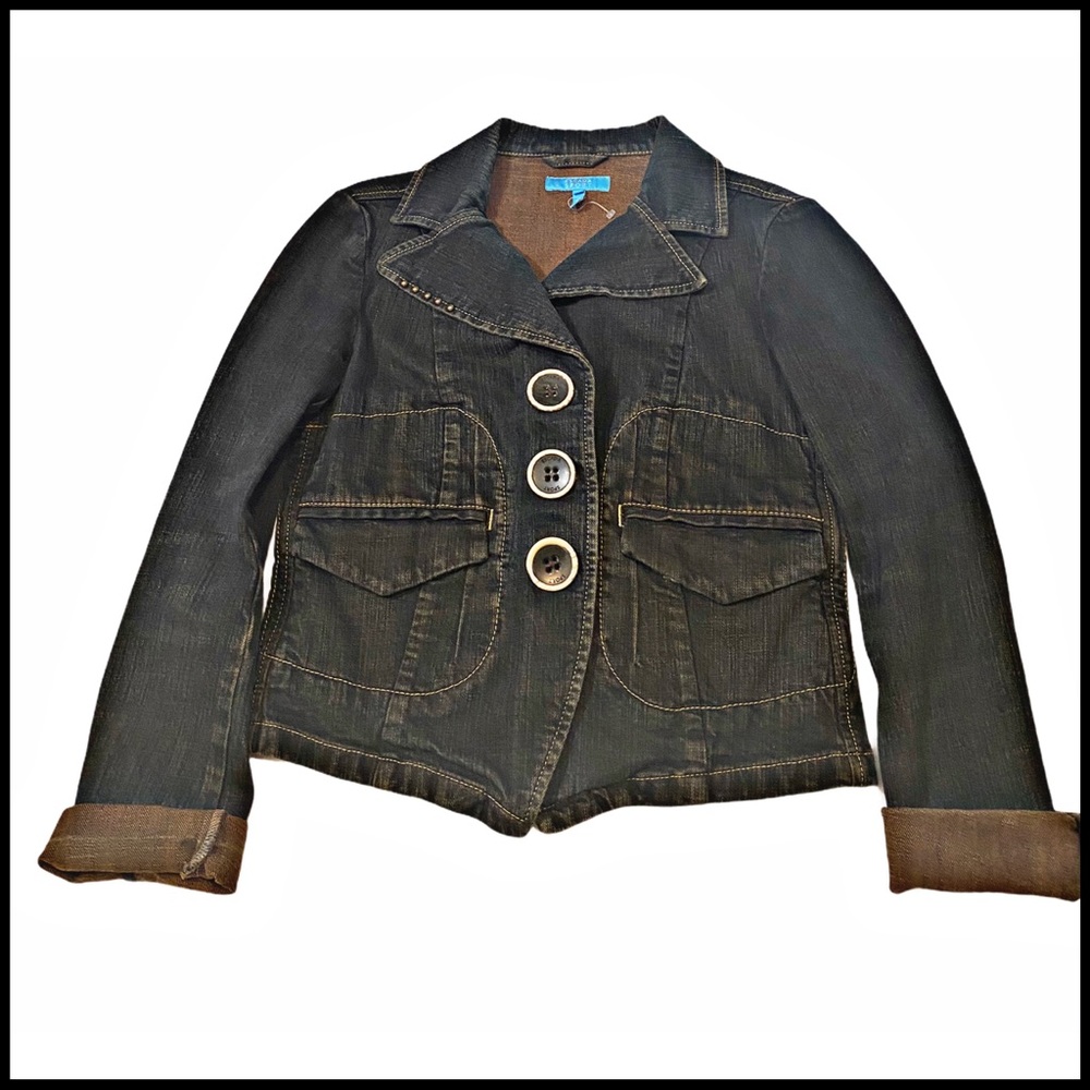 NWOT VINTAGE EXCELLENT ESCADA SPORT JEAN JACKET 40 IT - Picture 3 of 9